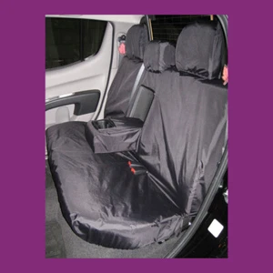 Mitsubishi L200 2006-2015 Black Waterproof Tailored Rear Bench Seat Covers - Picture 1 of 2