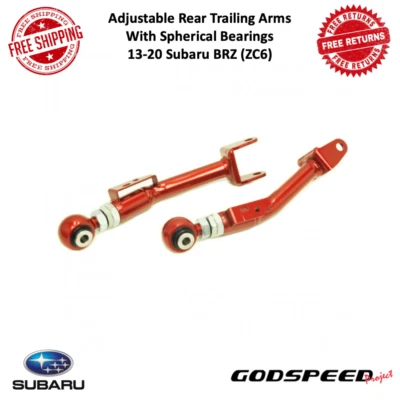 Godspeed Adj Rear Trailing Arms Spherical Bearings Fits 13-20 Subaru BRZ (ZC6) - Изображение 1 из 4