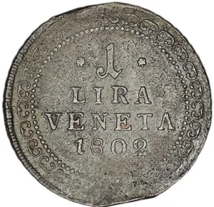 ITALIAN STATES (VENICE) coin 1 Lira 1802 Fine - Picture 1 of 7