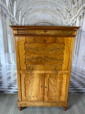 BIEDERMEIER SEKRETÄR UM 1860 ANTIK MAHAGONI FURNIER INNEN BIRKE SCHREIBMÖBEL - Bild 1 von 4