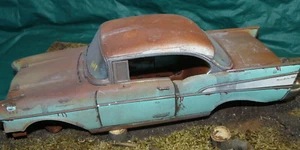 1/18,   (DS) Custom green 1957 Chevy hard top , unrestore , junker , Barn find - Picture 1 of 18
