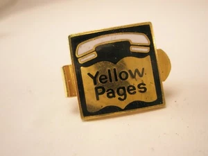 Yellow Pages Phone Book Advertising TINY SMALL Vintage Tie Bar Clip - Picture 1 of 3