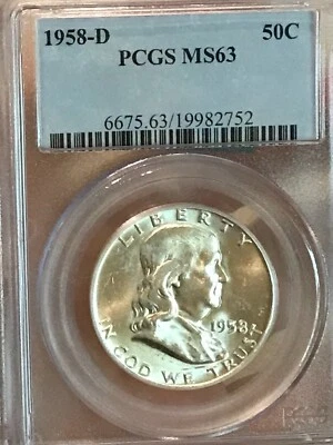 1958 D 50c PCGS MS 63 Franklin Half Dollar (752) - Image 1 of 2