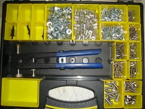 NUTSERTS RIVNUTS TOOL KIT M4 to M8 INCLUDES ALUMINIUM RIVNUTS STAINLESS BOLTS - Picture 1 of 1
