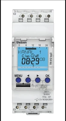 6120403 Theben TR 612 top3 Bluetooth  digitale Horloge Programmable 2 Channel  - Photo 1/2