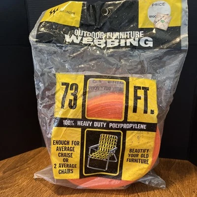 Vintage Wellington Outdoor Furniture Webbing Orange 73 Feet NIB - Image 1 of 3