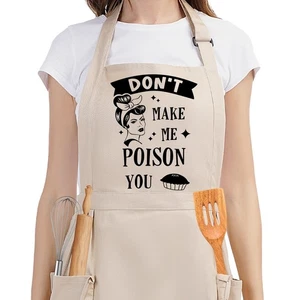 Funny Cooking Aprons for w/Pockets, Sarcastic Womens Aprons for Kitchen Cooki... - Picture 1 of 7