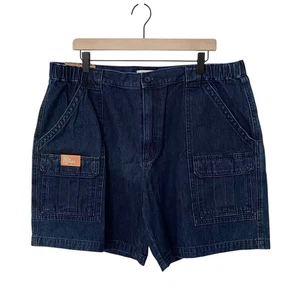 NEW Savane Hiking Shorts Size 40 Denim Cargo UPF 30 Tech Pocket Comfort Outdoors - Picture 1 of 8