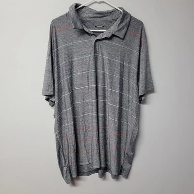 Camisa Polo Falls Creek Performance Gris Jaspeado Rayas Manga Corta XXXL Foto 1 de 4