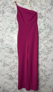Crystal Sky Jumpsuit Women Pink One Shoulder Wide Leg Formal Evening Sz S EUC - Picture 1 of 8