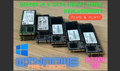 128GB M.2 SATA 2280 SSD WITH * WINDOWS 10 PRO x64 UEFI ENG UK *SATA 3 NGFF 6Gb/s - Image 1 of 2