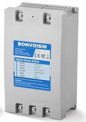 Convertidor monofásico a trifásico Bonvoisin palanca de cambios digital de fase de 20 HP (15 kW) Foto 1 de 2