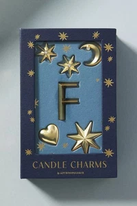 Anthropologie Monogram Candle Charms Gold Letter “F” New In Box Stars Moon - Picture 1 of 4