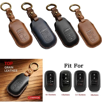 Funda de cuero genuino remota para llavero de coche para Honda Accord Civic Passport Foto 1 de 4