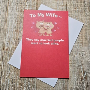 Recycled Paper Greetings Valentine's Day Card 5x7 Red Bears Hearts Funny Humor - Picture 1 of 7