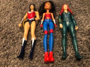 LOT 3 SUPER HERO ACTION FIGURES DC COMICS HERO GIRLS WONDER WOMAN MERA AQUAMAN