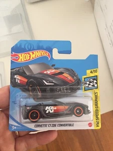 2021 HOTWHEELS CORVETTE C7 Z06 CONVERTIBLE SUPER TREASURE HUNT SHORT CARD - NEW - Bild 1 von 2