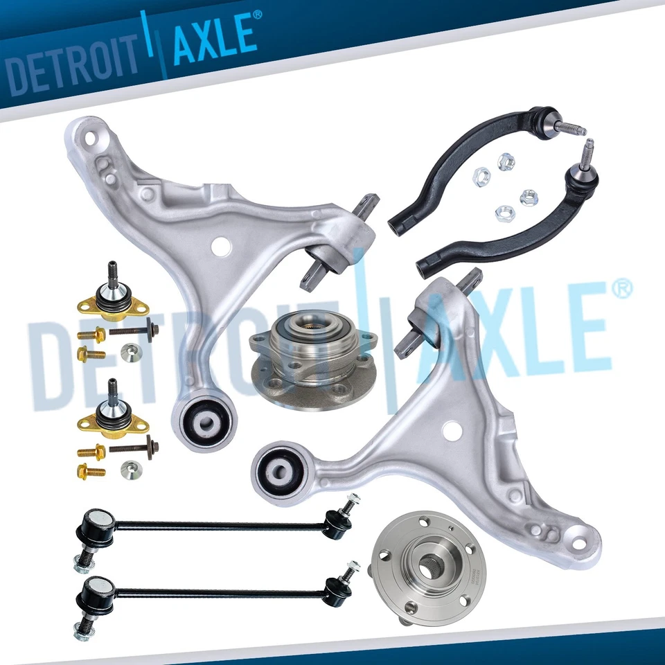 10pc Front Lower Control Arms Wheel Hub Sway Bar Kit for 2001-2006 Volvo S60 V70 - Image 1 of 4