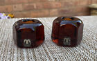 Vintage Cascade Brown Glass Candle Stick Holders 1960s