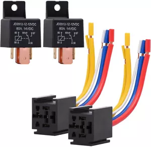 2 piezas relé de automóvil con toma de 12 V 80 A AMP 5 pines SPDT relés de arranque de automóvil para camioneta barco - Imagen 1 de 9
