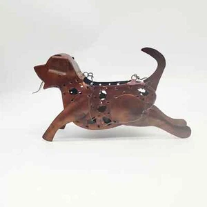 Hanging Metal Dog Tealight Candle Holder Copper Colored - Picture 1 of 4