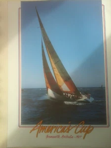 AMERICA'S CUP CHALLENGE 1987 FREMANTLE, AUSTRALIA, ENTRADA DE ESTADOS UNIDOS, PÓSTER ARTÍSTICO 25X19 - Imagen 1 de 2