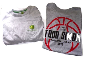 Boys John Deere S-8 long sleeve tee & 2018 Todd Simon basketball camp M tee LB - Picture 1 of 7