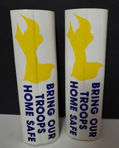 (2) "BRING OUR TROOPS HOME SAFE" Desert Storm Bumper Stickers - Picture 1 of 2