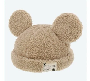 Japan Tokyo Disney Resort Store Ears Mickey HeadBand Hat Beige Fluffy Boa CAP - Picture 1 of 5