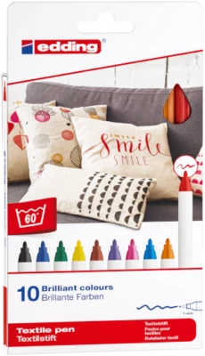 10x Edding 4600 Textilmarker waschfest1mm T-Shirt Marker Textilstift fein basic - Bild 1 von 4