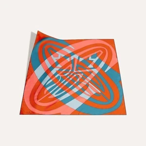 Bufanda Cuadrada Goyard 100% Seda Nº2, 90cm, Naranja + Azul, Pañuelo - Imagen 1 de 8