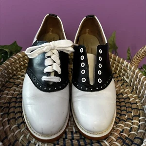 Zapatos de Bowling Spalding Saddle talla 5.5 B Cuero Negro Blanco Estilo Vintage - Imagen 1 de 9
