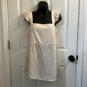 NWT Ingrid & Isabel Maternity Flutter Tank Top Tie Back White Peach Size Medium - Picture 1 of 21