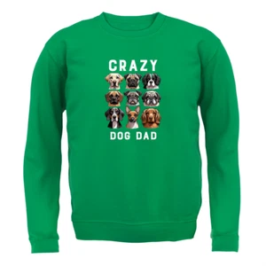 Crazy Dog Dad - Kids Hoodie / Sweater - Dogs Pet Pets Love Labrador Father - Picture 1 of 20
