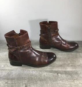 Womens Frye Melissa Seam Short Brown Zip Ankle Boots Size 7.5 B Style 3475443 - Picture 1 of 10