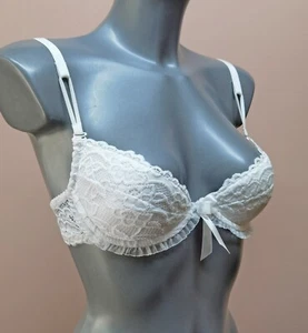 Roza Carmen White Push Up Bra Lace, Ribbon Detail Gift Box Size 32B (EU 70B)  - Picture 1 of 9