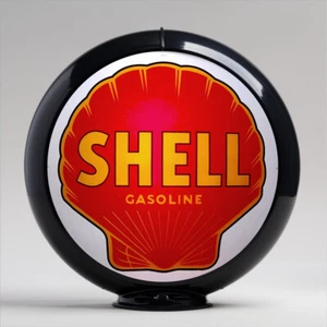 Shell Gasoline (Red) 13.5" Gas Pump Globe with Black Plastic Body (G445) - Picture 1 of 1