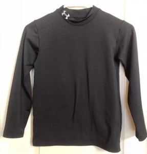 Under Armor Youth Size Small 7 Black Base Layer L/S Soccer Sport Top EUC - Picture 1 of 3