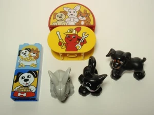 Lego Duplo Animal Figures & Printed Bricks: Black Cat, Rabbit, Black Puppy Dog - Picture 1 of 8