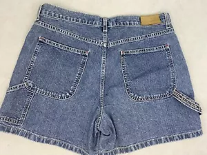 Tommy Hilfiger Women's 10 Denim Blue Jean Cargo Carpenter High Waisted Shorts - Picture 1 of 11