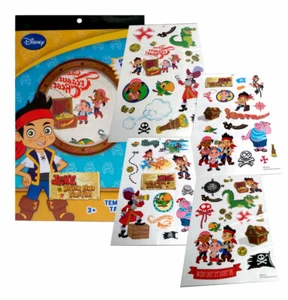 DISNEY Jake & The Never Land Pirates Kids 50+ Temporary Tattoos Pad Sticker Book - Picture 1 of 7