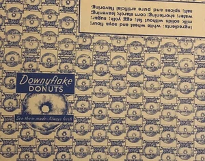 Vintage 1950s Downyflake Donuts Box - Original NOS Nantucket MA Doughnut Unused - Picture 1 of 6