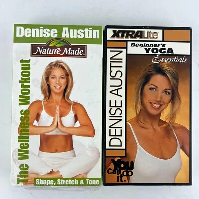 Denise Austin Beginner's Yoga & Wellness Workout VHS Lot - Image 1 of 4