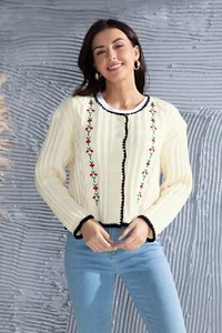 Cozy cable-knit cardigan for women - Picture 1 of 13