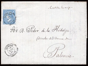 Asturias - Edi o 75 - 1865 - Carta Mat Fech. Tp.II "Gijón 15/6/65 " a Palencia - Imagen 1 de 1