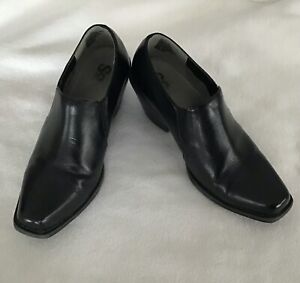 So Womens Ankle Boots Size 8 1/2 M Black Shoes Block Heels Booties