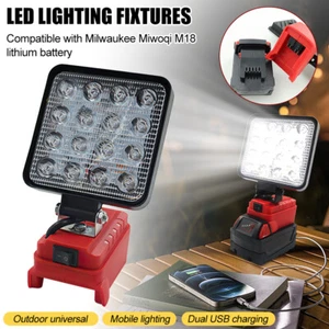 LED Work Light Workshop Flashlight 2 USB Torch Camping For Milwaukee 18V Battery - Picture 1 of 12