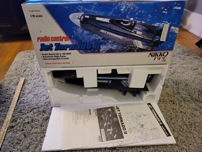 Vintage Nikko Radio/Remote Control Jet Tornado 2 RC Boat 1:10 Scale + 1 Battery  - Image 1 of 4
