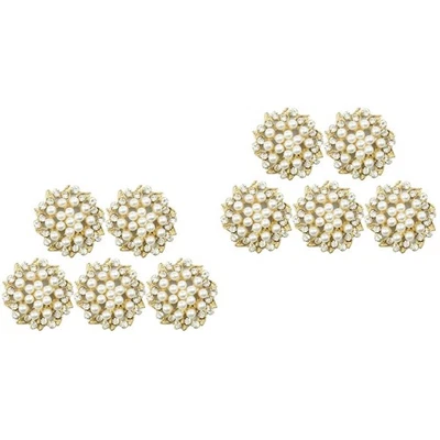  Set of 2 Pearl Embellishments Rhinestones Buttons Crafts Pendant Jewelry Making - Image 1 of 4