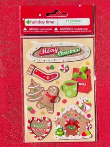 GINGERBREAD HOUSE MAN MERRY CHRISTMAS 3D STICKERS - FREE SHIPPING - Picture 1 of 1